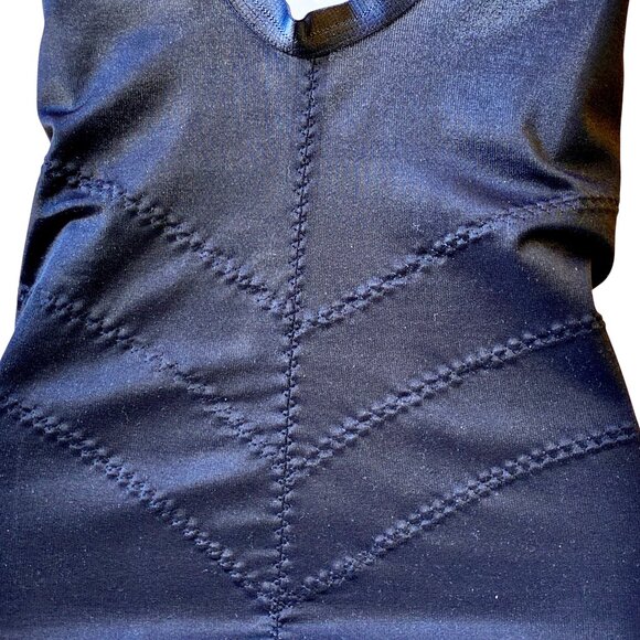 Vintage 70's Smoothie Diet Skinny Waist Black Bodysuit Shapewear Size 36C - Picture 10 of 16